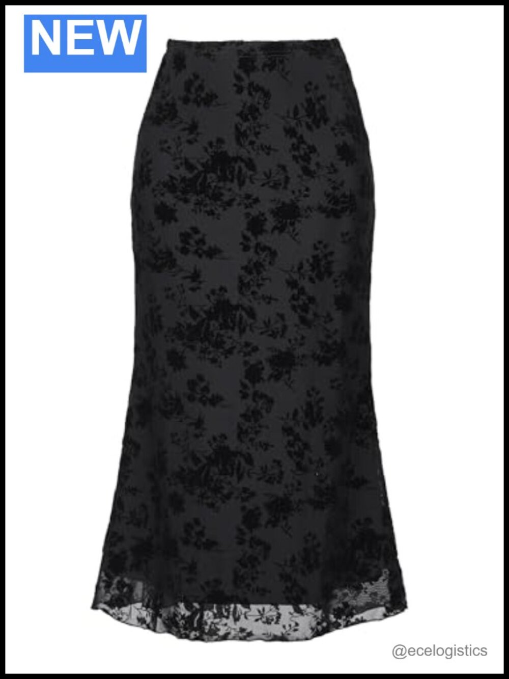 Allegra K Style Mesh Fishtail Midi Skirt Women Floral Bodycon Mermaid Y2K High